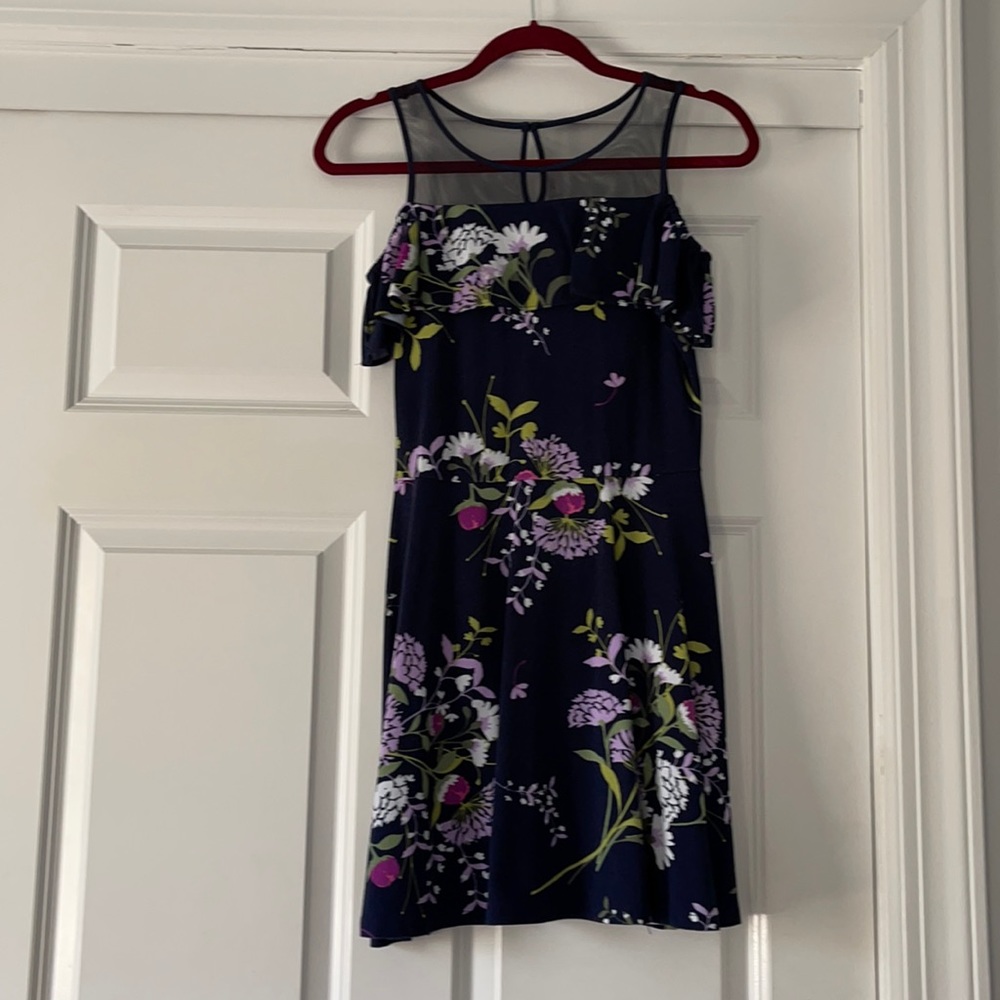 Children’s place navy blue floral dress sz XL 14